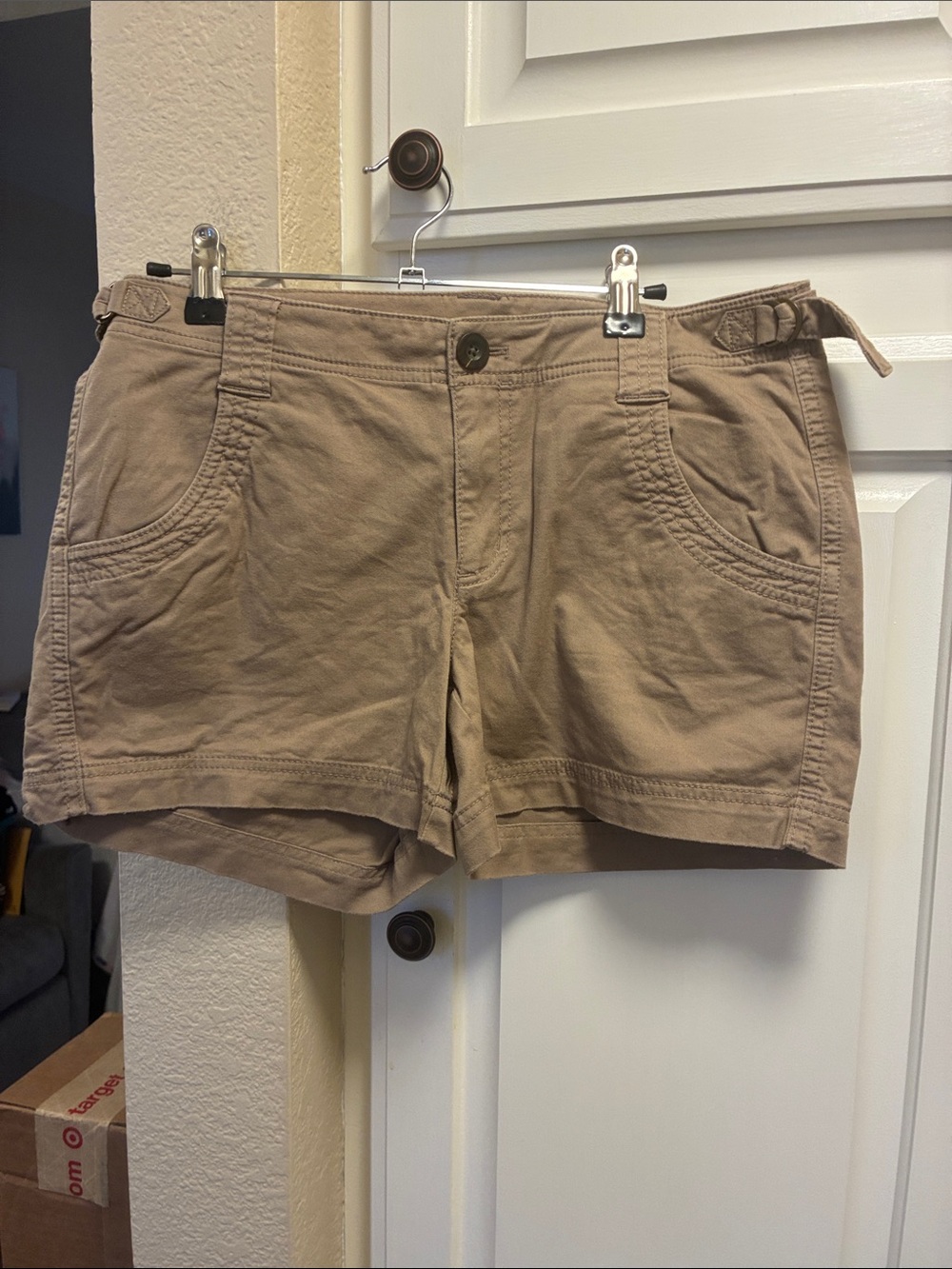 Athleta Khaki organic cotton blend shorts